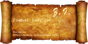 Zombai Ivána névjegykártya